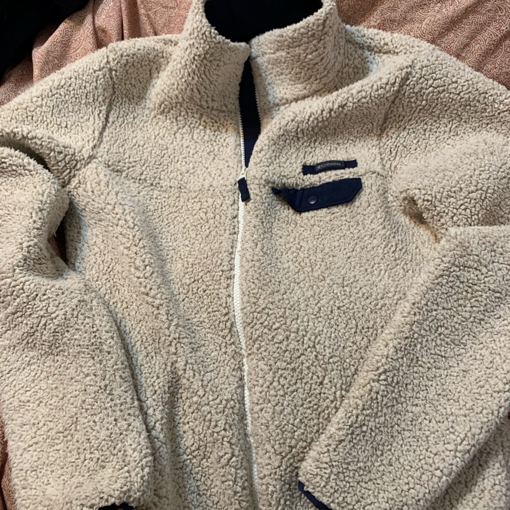 columbia fuzzy zip up coat!! - Picture 1 of 3